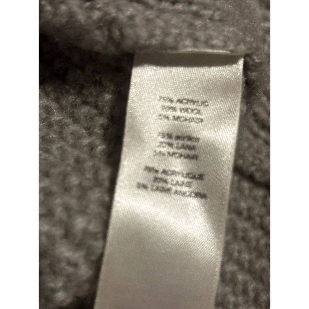 Chicos Womens Chunky Cardigan Sweater XL Gray‎ Wool Mohair Blend Size 3